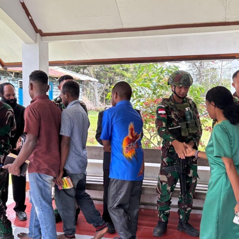 Umat Kristiani Satgas 641/Bru Ibadah Minggu Awal Tahun, Penuh Dengan Sukacita Damai Sejahtera