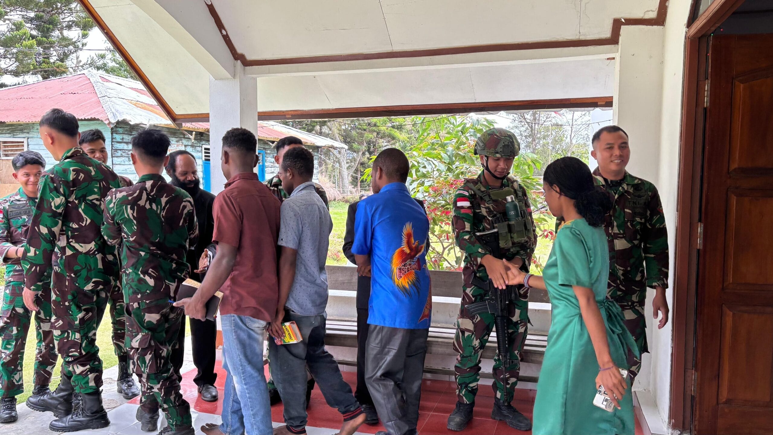 Umat Kristiani Satgas 641/Bru Ibadah Minggu Awal Tahun, Penuh Dengan Sukacita Damai Sejahtera