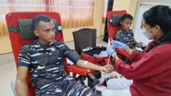Prajurit Petarung Denmako Pasmar 3, Ikuti Donor Darah Dalam Rangka Peringati, Hari Bhakti HUT Ke-53 Basarnas