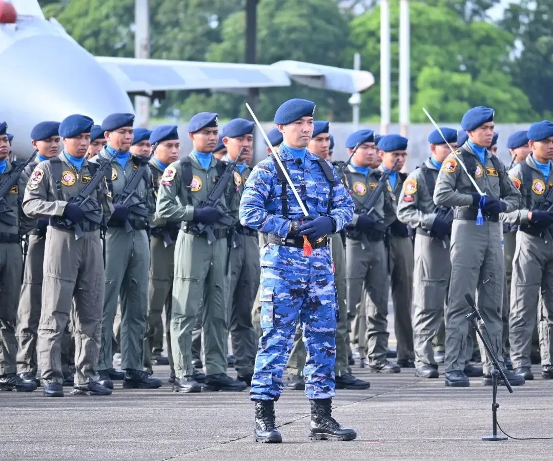 Upacara Peringatan HUT Ke-79 TNI AU Gabungan Makassar Di Laksanakan Di Lanud Sultan Hasanuddin