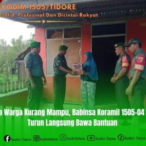 Sapa Warga Kurang Mampu, Babinsa Koramil 1505-04 Oba Turun Langsung Bawa Bantuan