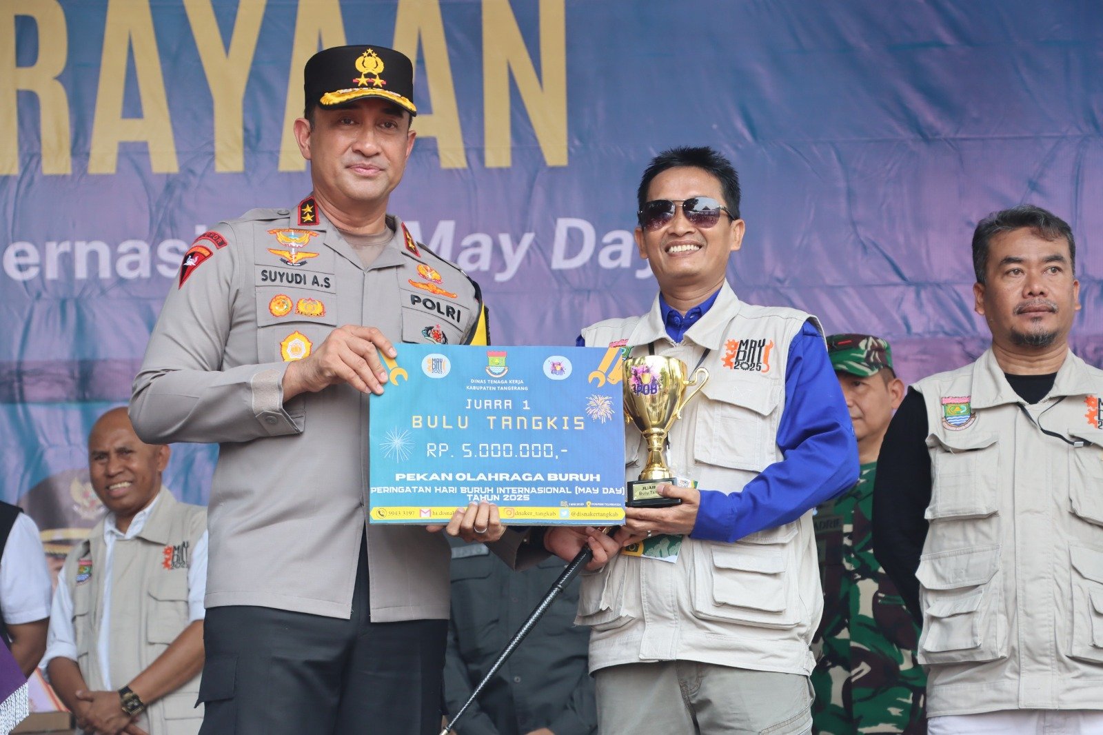 Kapolresta Tangerang Dampingi Kapolda Banten, Gubernur Banten Hadiri Perayaan Puncak May Day 2025 di Kabupaten Tangerang