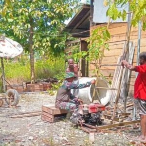 Hari Ketiga, Pembuatan Sumur Bor TMMD Ke-124 Kodim 1710/Mimika Mulai Dikerjakan