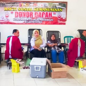 Koramil Sumberrejo Bojonegoro Gelar Bakti Sosial Donor Darah, 32 Kantong Darah Terkumpul