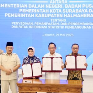 Dukung Pemanfaatan Data Tunggal, Mendagri Teken Kerja Sama dengan BPS dan Pemda