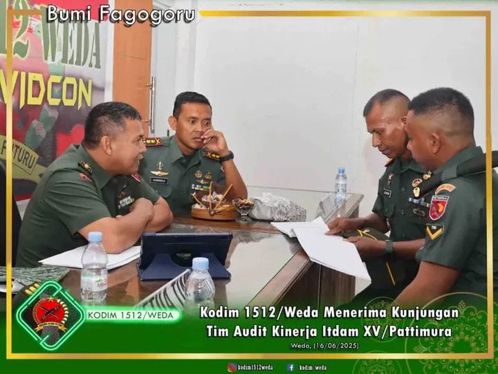 Kodim 1512/Weda Menerima Kunjungan Tim Audit Kinerja Itdam XV/Pattimura
