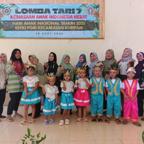 TK Lishet Raih Juara Tiga dalam Lomba Tari 7 Kebiasaan Anak Indonesia Hebat se-Kecamatan Kuripan