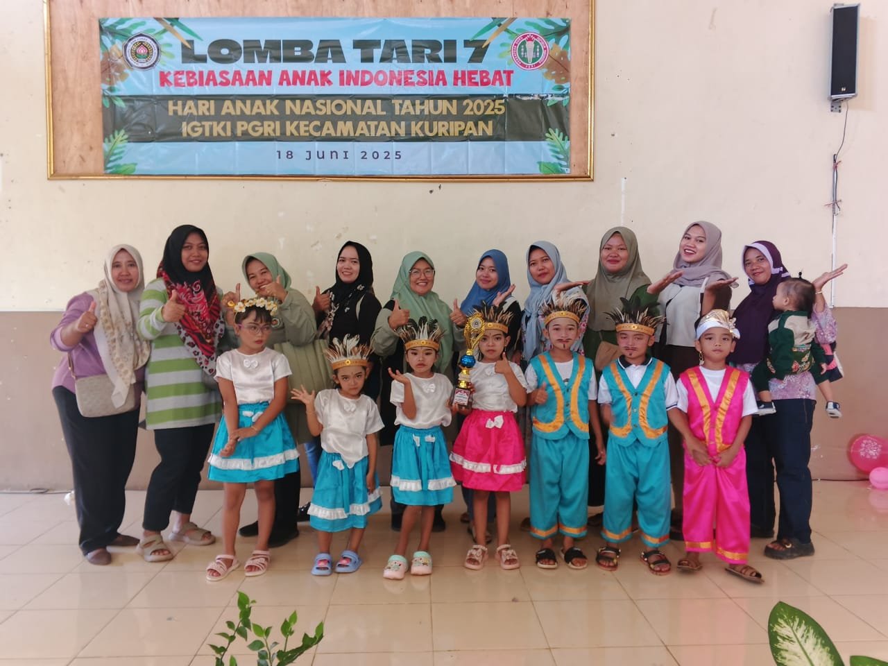TK Lishet Raih Juara Tiga dalam Lomba Tari 7 Kebiasaan Anak Indonesia Hebat se-Kecamatan Kuripan