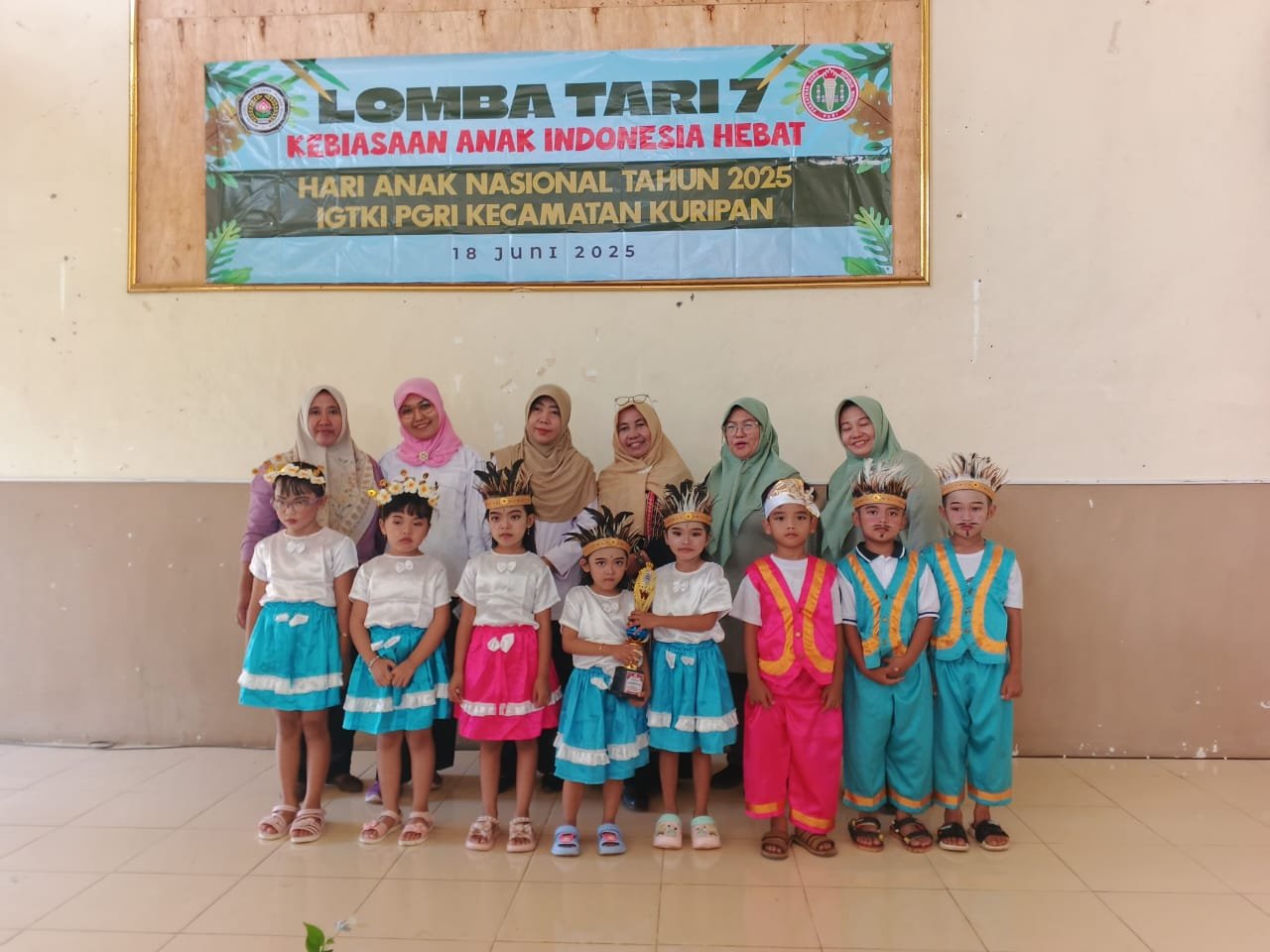TK Lishet Raih Juara Tiga dalam Lomba Tari 7 Kebiasaan Anak Indonesia Hebat se-Kecamatan Kuripan