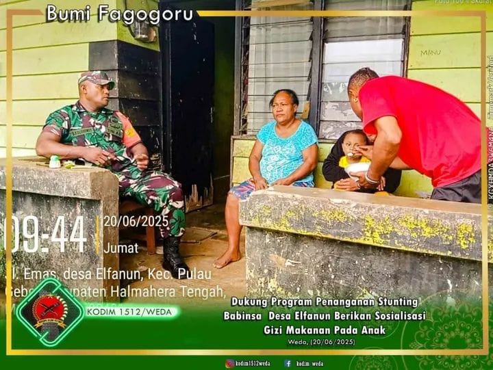 Dengan Cara ini Babinsa Selalu Perhatikan Pertumbuhan Gizi Anak di Desa Binaannya