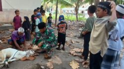 Semarak Idul Adha 1446 H di Pulau Balikukup: Serka Wisandi Pimpin Pawai Obor dan Tunaikan Ibadah Kurban