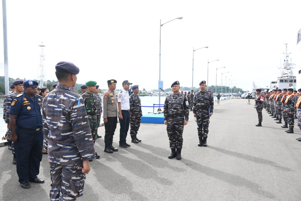 Lantamal XIV Gelar Apel Pasukan Untuk Kesiapan Latihan Pengamanan VVIP