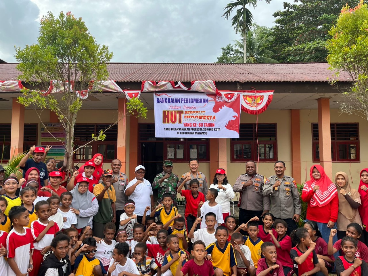 Semarakkan HUT RI ke-80, Kapolresta Sorong Kota Buka Rangkaian Perlombaan untuk Siswa SD