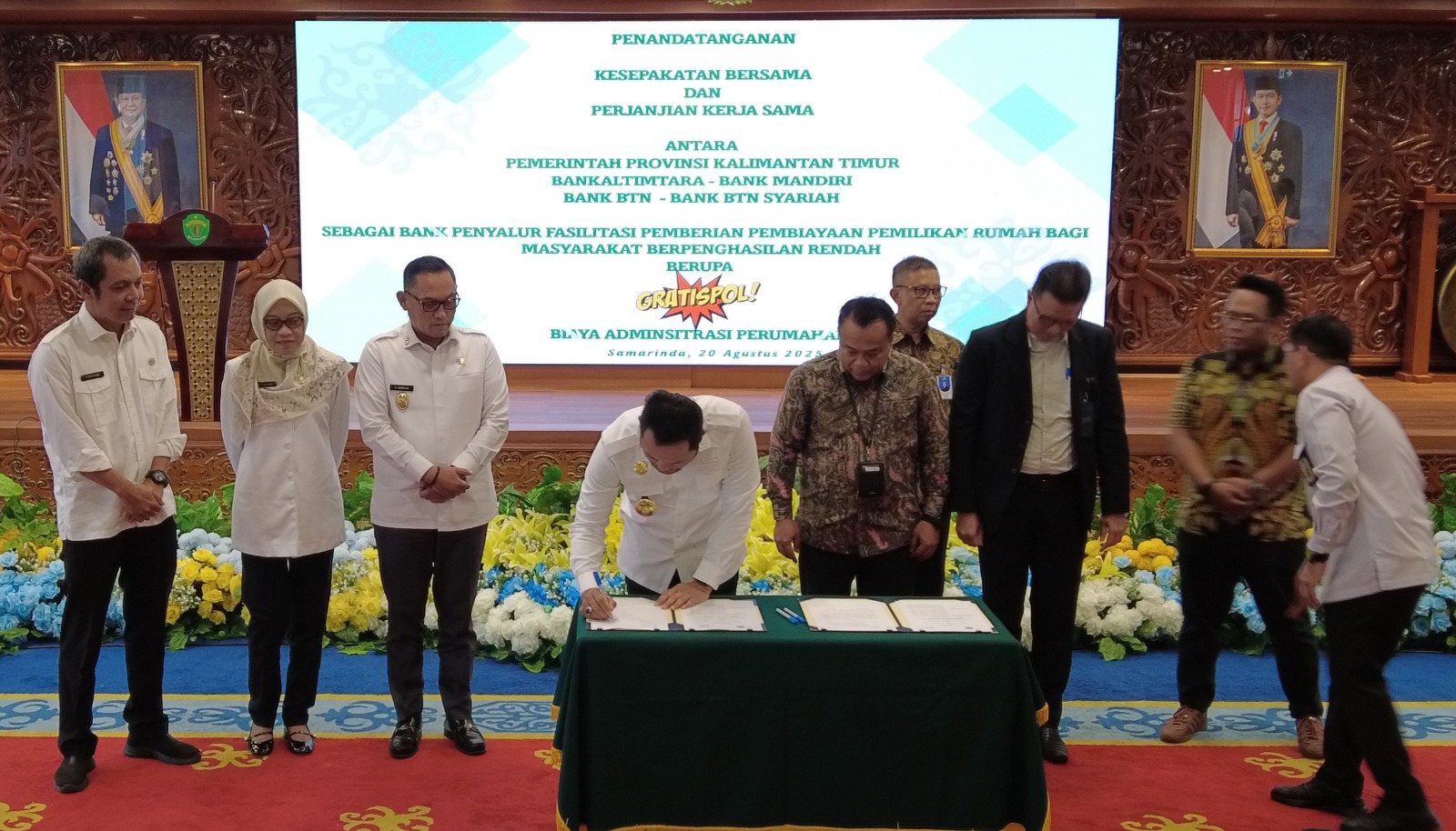 Sinergi Pembangunan : Kasrem 091/ASN Hadiri Penandatanganan Kesepakatan Pemerintah Provinsi Kaltim dan Bank Penyalur