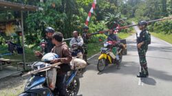 Cegah Kegiatan Ilegal, Personel Satgas Pamtas Yonif 410/Alugoro  Gelar Sweeping Jalan Lintas Perbatasan