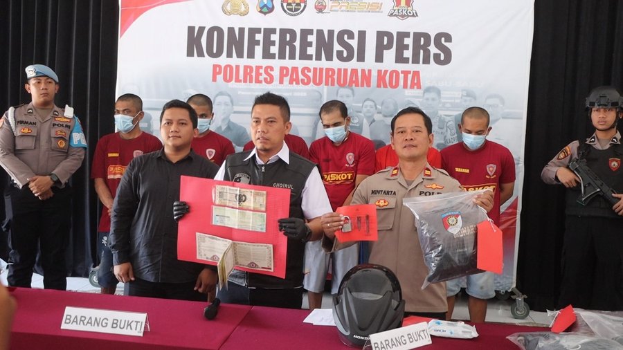 Polres Pasuruan Kota Berhasil Amankan 6 Tersangka Komplotan Curanmor yang Beraksi di 16 TKP*