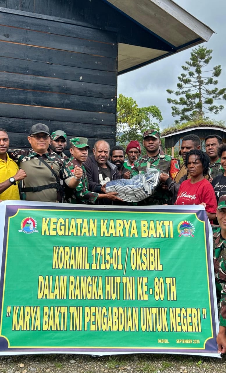 Sambut HUT TNI Ke-80, Babinsa Koramil 1715-01/Oksibil Kodim 1715/Yahukimo Laksanakan Karya Bakti di Kesusteran dan Gereja Gidi Kab. Pegunungan Bintang Sambut HUT TNI Ke-80, Babinsa Koramil 1715-01/Oksibil Kodim 1715/Yahukimo Laksanakan Karya Bakti di Kesusteran dan Gereja Gidi Kab. Pegunungan Bintang