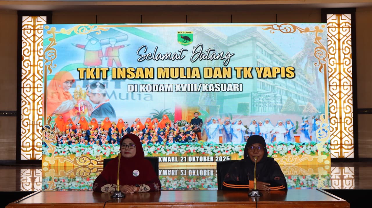 Kodam Kasuari Terima Kunjungan Edukasi TK IT Insan Mulia dan TK Yapis : Cinta TNI Sejak Dini Serta Belajar, Bermain, dan Cinta Tanah Air