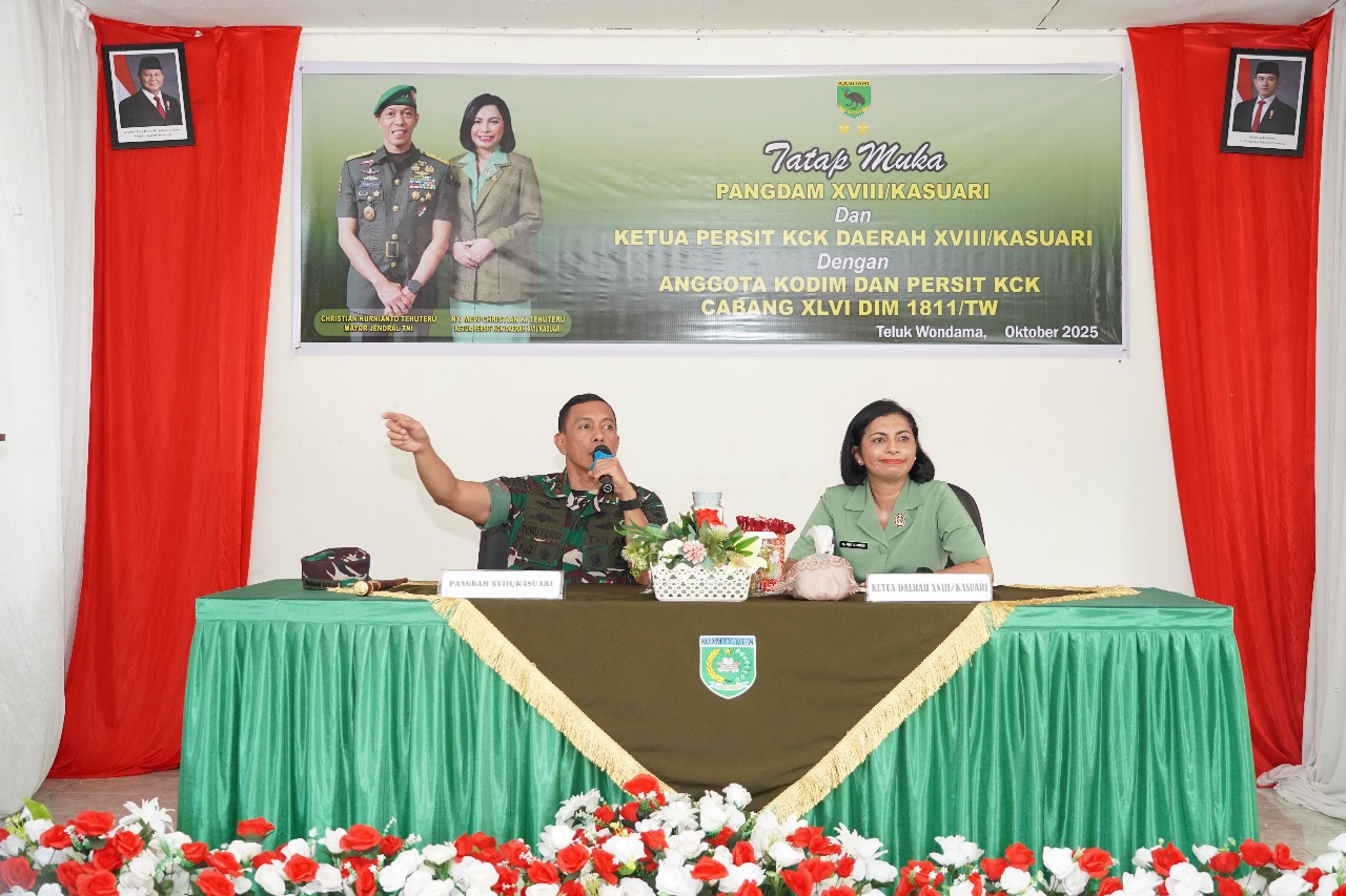Pangdam Kasuari Kunjungi Kodim 1811/Teluk Wondama : Dorong Prajurit Tetap Semangat dan Dekat dengan Masyarakat