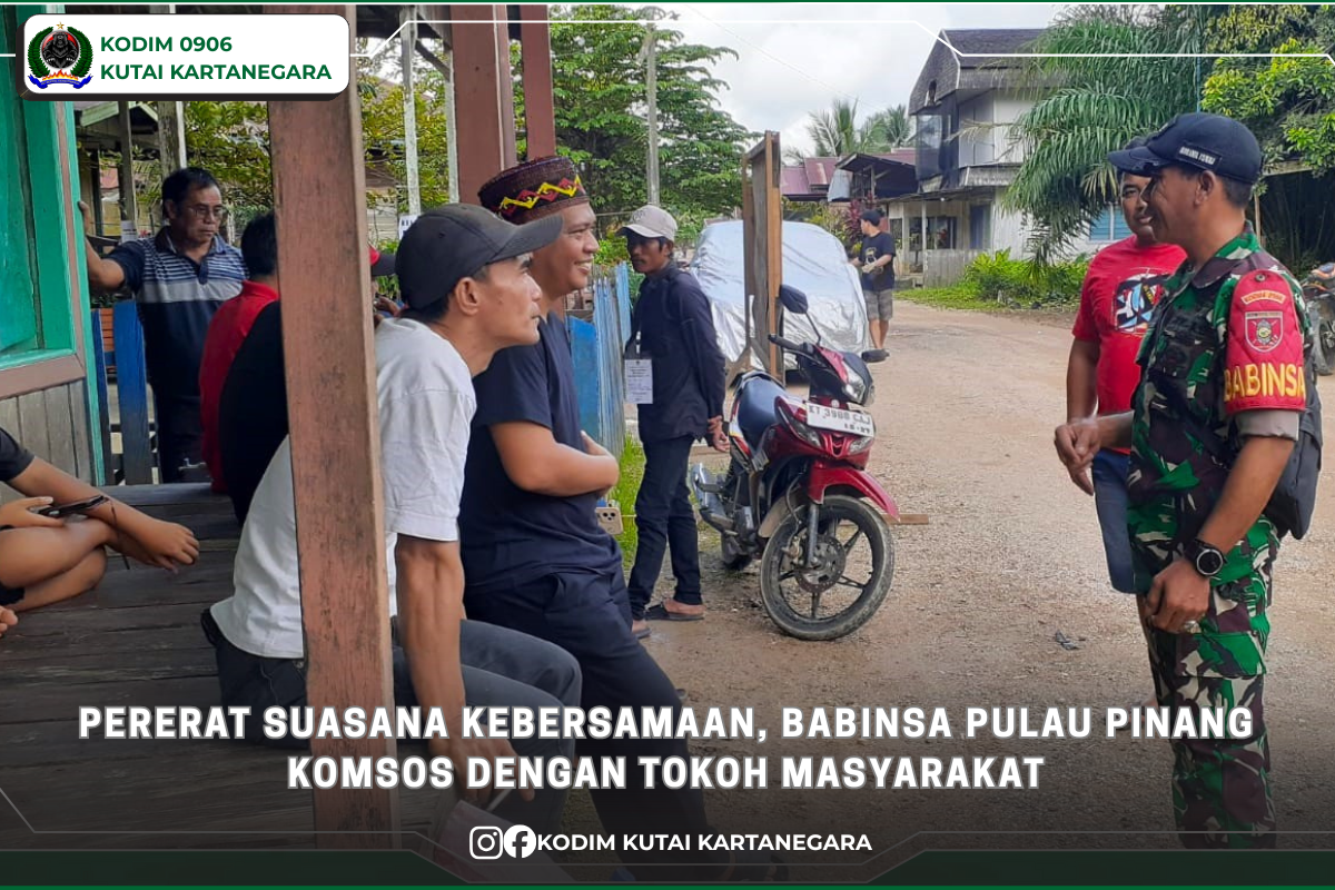 Pererat Suasana Kebersamaan, Babinsa Pulau Pinang Komsos Dengan Tokoh Masyarakat