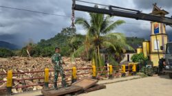 TNI Kerahkan Yon Zipur I/DD Pasang Jembatan Bailey Penghubung Tapsel-Tapteng