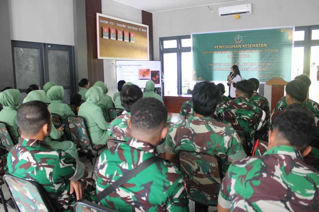 Kodim 1715/Yahukimo Gelar Penyuluhan HIV/AIDS Guna Cegah Penyebaran di Kalangan Prajurit dan Persit