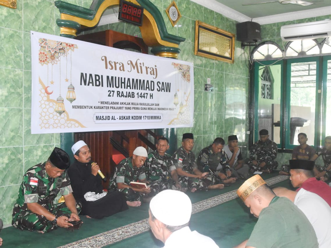 Kodim 1710/Mimika Gelar Peringatan Isra Mi’raj Nabi Muhammad SAW