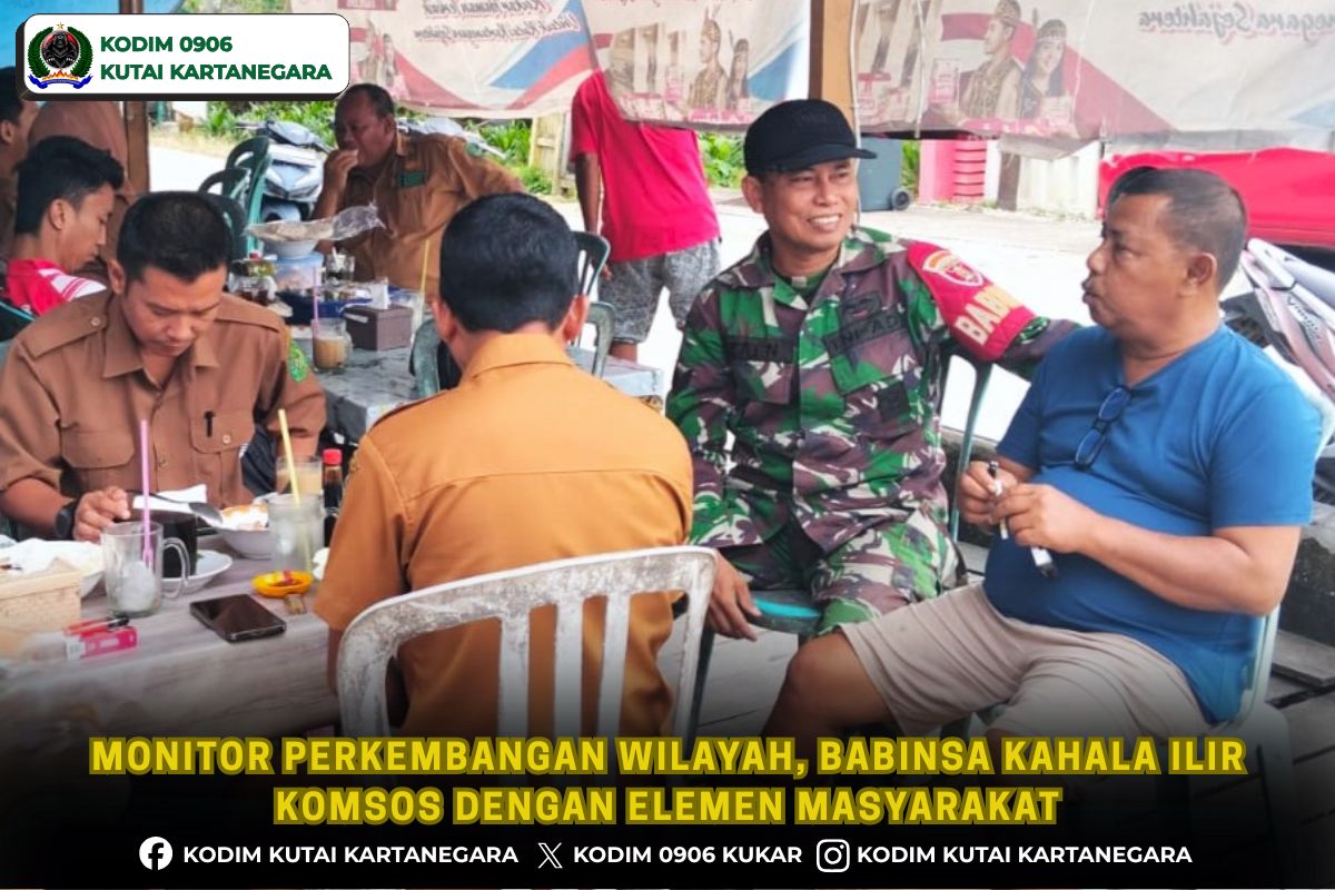 Monitor Perkembangan Wilayah, Babinsa Kahala Ilir Komsos dengan Elemen Masyarakat