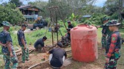 Dan SSK TMMD Wiltas Ke-127 Pimpin Tahap Pengeboran Sumur Bor Bersama Warga di Kampung Tering Lama