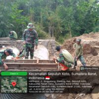 Gotong Royong TNI–Rakyat, Kodam XX/Tuanku Imam Bonjol Bangun Jembatan Pulihkan Akses Warga Tanah Datar