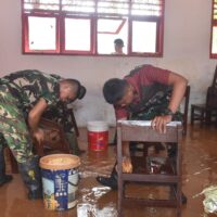 TNI AD Pulihkan SDN 152983 Hutanabolon I Pasca Banjir, Sekolah Kembali Digunakan