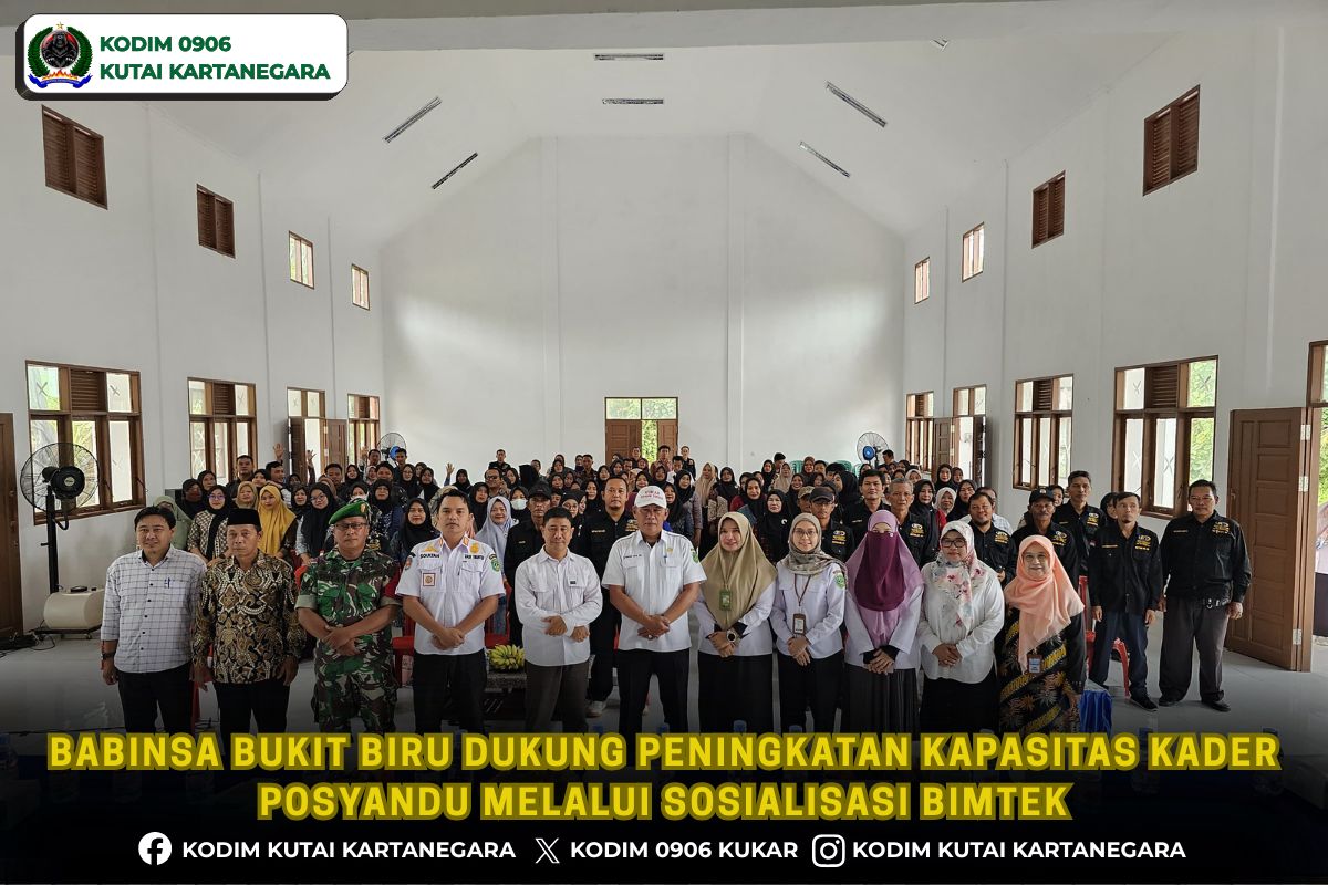 Babinsa Bukit Biru Dukung Peningkatan Kapasitas Kader Posyandu Melalui Sosialisasi Bimtek