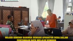 Wujud Sinergi Babinsa dengan Aparatur Desa dalam Penyamaan Data Melalui Komsos
