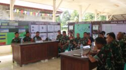 Dansatgas TMMD Wiltas Ke-127 Kodim 0912/Kubar Gelar Evaluasi di Posko Linggang Amer