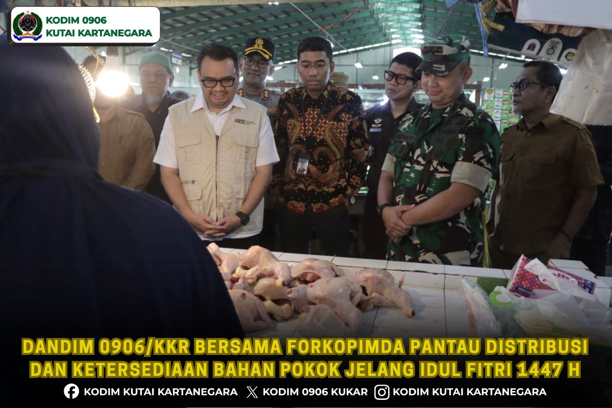 Dandim 0906/Kkr Bersama Forkopimda Pantau Distribusi dan Ketersediaan Bahan Pokok Jelang Idul Fitri 1447 H Dandim 0906/Kkr Bersama Forkopimda Pantau Distribusi dan Ketersediaan Bahan Pokok Jelang Idul Fitri 1447 H