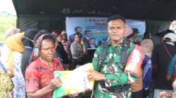 TNI dan Bulog Bersinergi, Hadirkan Program Pangan Murah Beras Dukung  Swasembada Pangan di Kab. Puncak Jaya