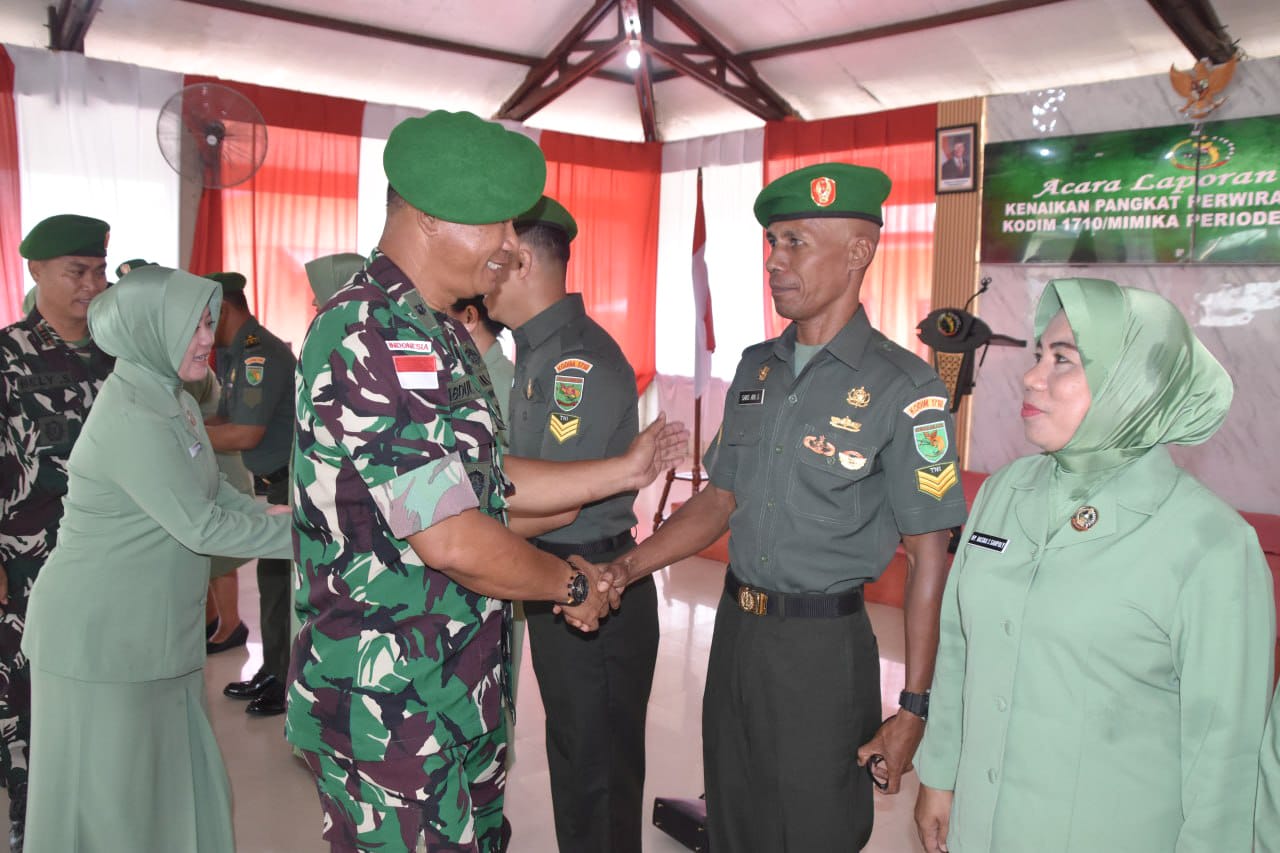 Kodim 1710/Mimika Gelar Acara Laporan Korps Kenaikan Pangkat