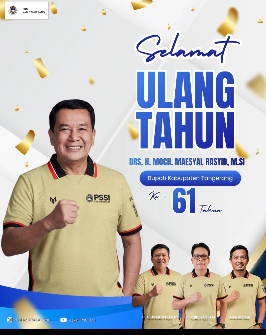 Selamat HUT ke-61, Bupati Tangerang Terima Ucapan dari Ketua Askab PSSI