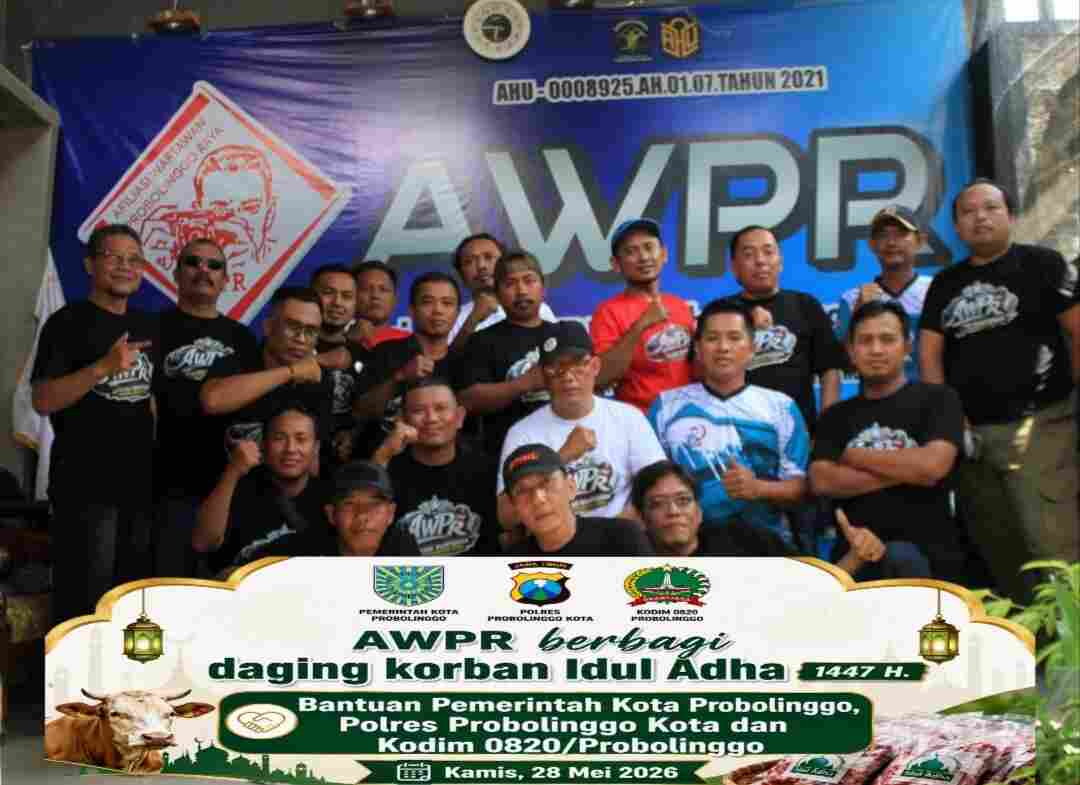 AWPR Berbagi Daging Kurban Idul Adha 1447 H, Wujud Sinergi Bersama Pemerintah Kota, Polres Dan Kodim 0820 Probolinggo AWPR Berbagi Daging Kurban Idul Adha 1447 H, Wujud Sinergi Bersama Pemerintah Kota, Polres Dan Kodim 0820 Probolinggo