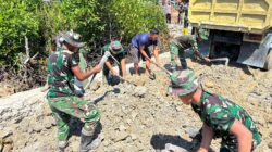 Progres Pembuatan Badan Jalan TMMD Ke-128 Kodim 0908/Bontang Capai Tahap Penimbunan