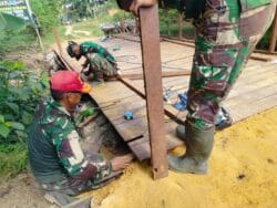 Satgas TMMD Ke-128 Kodim 0908/Bontang Terus Mempercepat Pembangunan Jembatan Penghubung