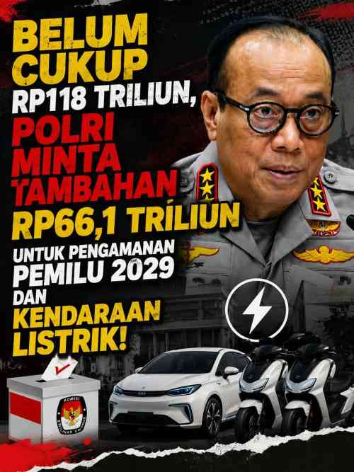 Polri Ingin Tambahan Dana Rp66,1 Triliun, Kendaraan Listrik hingga Almatsus Masuk Daftar Polri Ingin Tambahan Dana Rp66,1 Triliun, Kendaraan Listrik hingga Almatsus Masuk Daftar