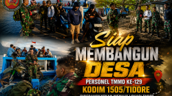 Siap Membangun Desa, Personel TMMD ke-129 Kodim 1505/Tidore Diberangkatkan Menuju Lokasi TMM