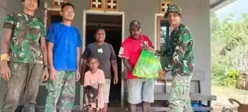 Satgas TMMD Ke-129 Kodim 1807/Sorong Selatan Bagikan 100 Paket Sembako dan Nutrisi, Wujud Nyata Kepedulian Cegah Stunting