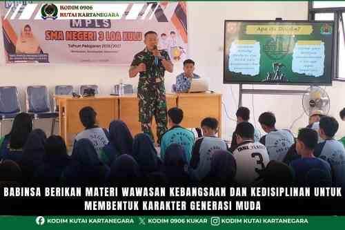 Babinsa Berikan Materi Wawasan Kebangsaan Dan Kedisiplinan Untuk Membentuk Karakter Generasi Muda