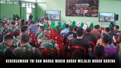 Kebersamaan TNI Dan Warga Makin Akrab Melalui Nobar Bareng