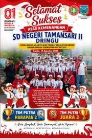 Semarak HUT RI ke-81, Tim Putra dan Putri SDN Tamansari II Dringu Sukses Raih Juara Gerak Jalan