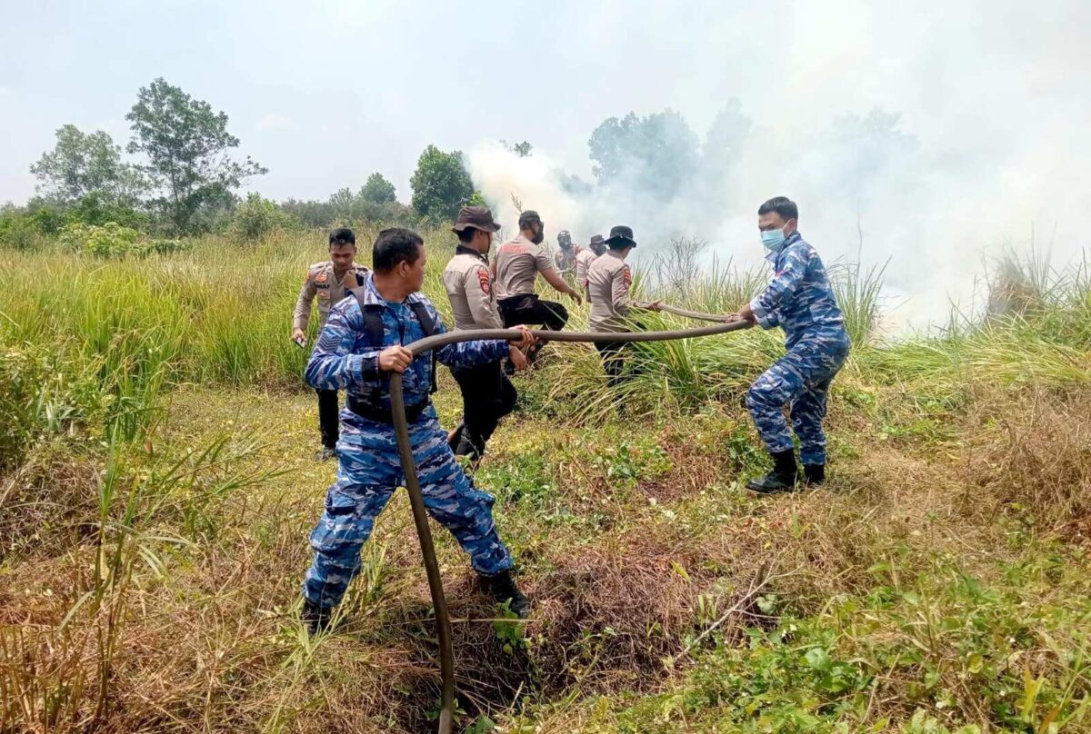 Komandan Lanud Sjamsudin Noor Pimpin Langsung Pemadaman Kebakaran Hutan dan Lahan di Kalimantan Selatan