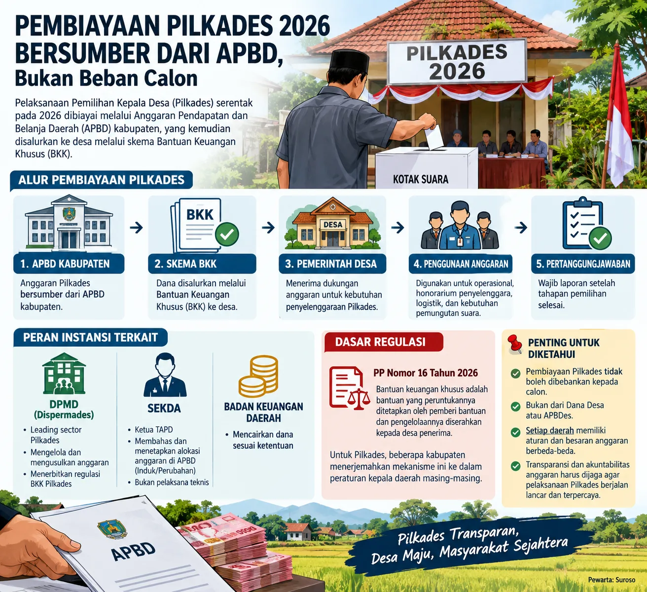 Bukan Pungutan Calon, Begini Mekanisme Pembiayaan Pilkades dari APBD