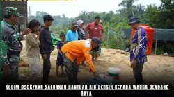 Kodim 0906/Kkr Salurkan Bantuan Air Bersih kepada Warga Bendang Raya